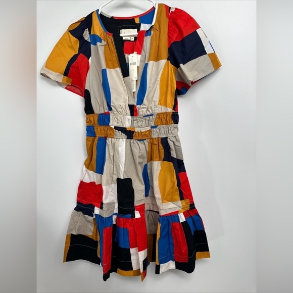 NWT Anthropologie The Somerset Mini Dress Novelty Color Block Dress Size XS - Picture 4 of 6